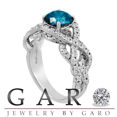 Platinum Blue Diamond Engagement Ring 190 Carat Unique Handmade Certified