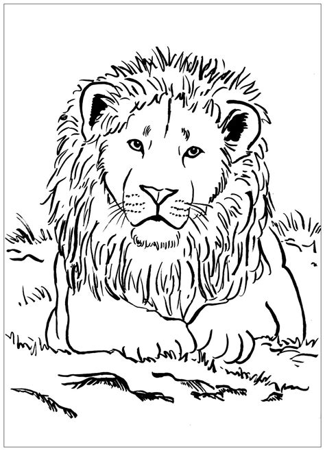 Duck and bunny coloring page. Lion to print for free - Lion Kids Coloring Pages