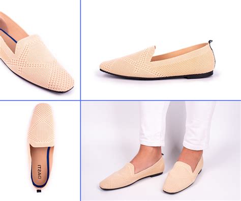 Knitted Square Toe Classic Flats Women Comfort Walking Loafer Mesh