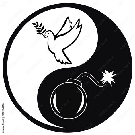 peace and war symbol and concept sign for pacifism versus warfare stock illustration adobe stock
