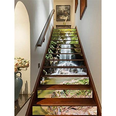 3d Waterfalls Self Adhesive Stairs Risers Natural Landscape Mural Vinyl