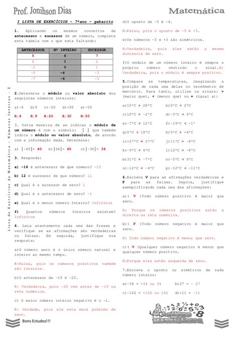 Atividade De Matematica Ano Com Resposta Yalearn Vrogue Co