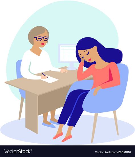 Woman Having Consultation With Doctor Royalty Free Vector