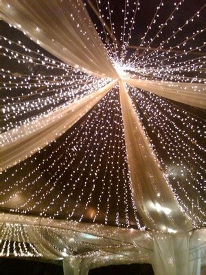 The most common wedding ceiling decor material is metal. Christmas light ceiling decor | Weddings, Fun Stuff, Style ...
