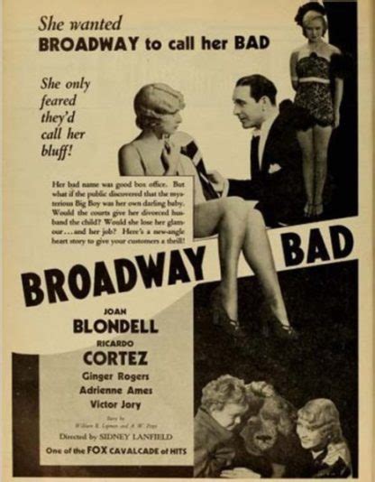 Broadway Bad 1933 Starring Joan Blondell On Dvd Dvd Lady Classics On Dvd