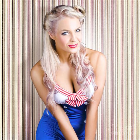 Cute Blonde Pin Up Girl With Cheeky Smile Photograph By Jorgo