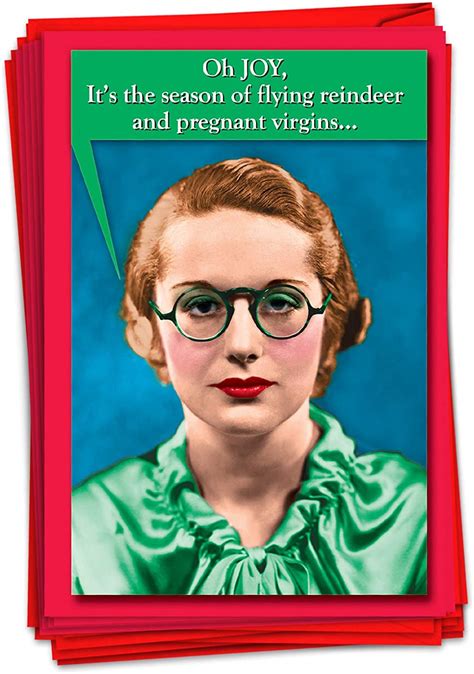 nobleworks 12 vintage funny christmas cards boxed adult retro holiday humor notecards with