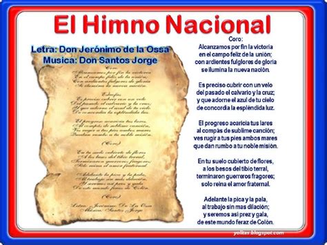 1 De Noviembre Dia Del Himno Nacional De Panamá Vida Social