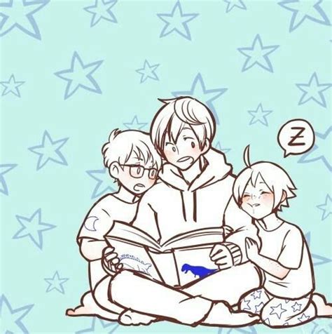 Three Kids Sitting On The Floor Reading A Book Together With Stars In