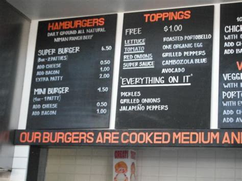 Simple Menu Picture Of Super Duper Burgers San Francisco Tripadvisor