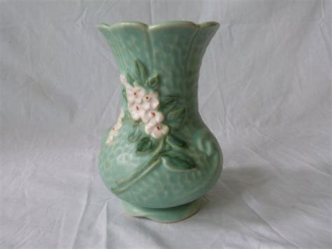 Vintage Weller Pottery Matte Green Vase by GildedAgeAffaires, $45.00