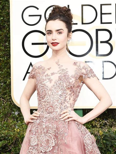 Lily Collins Makeup Lily Collins Hair Lilly Collins Golden Globes