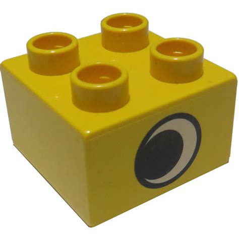 Lego Duplo Brick 2 X 2 With Eye Pattern On 2 Sides Without White Spot