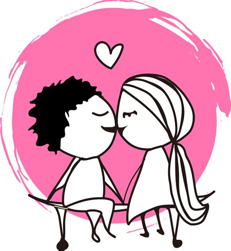 Cartoon Couple Kissing Vector Love 2000x2000 Png Download