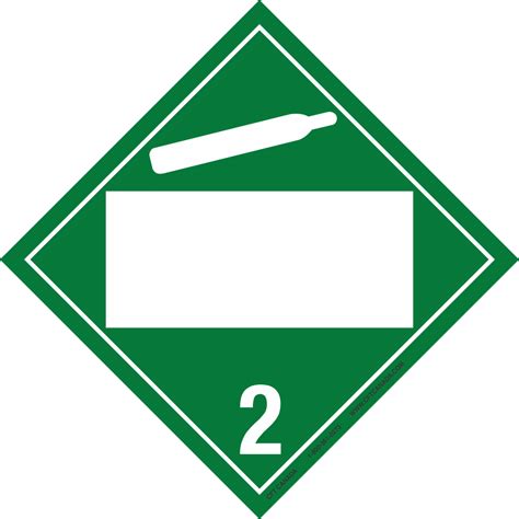 Class 22 International Tdg Placard With Blank Un Box Non Flammable