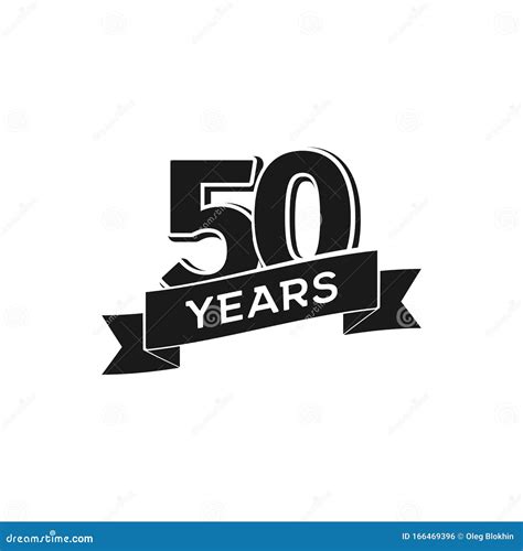 Vector50 Years Anniversary Logotype Isolated Black Logo 50th Jubilee