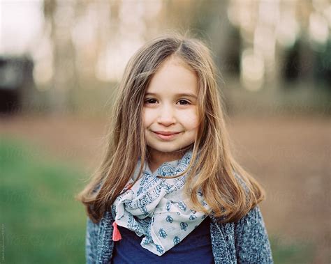 Portrait Of A Beautiful Young Girl With A Scarf By Jakob Lagerstedt