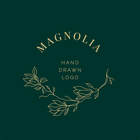 Simple Magnolia Flower Logo Illustration For Real Estate Botanical