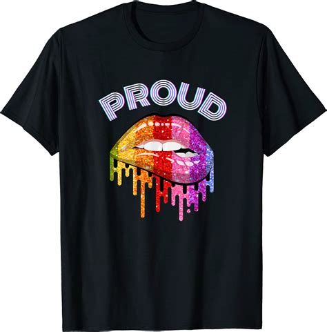 lgbt pride proud rainbow lips t shirt uk fashion