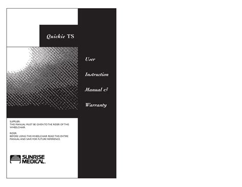 Quickie® Ts Owner`s Manual Manualzz