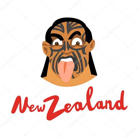 New Zealand Maori Man Face Stock Vector Image By ©lenanayashkova 90938324