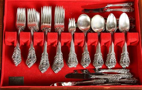 Wallace Sterling Silver Flatware Grand Baroque Pattern Cottone Auctions