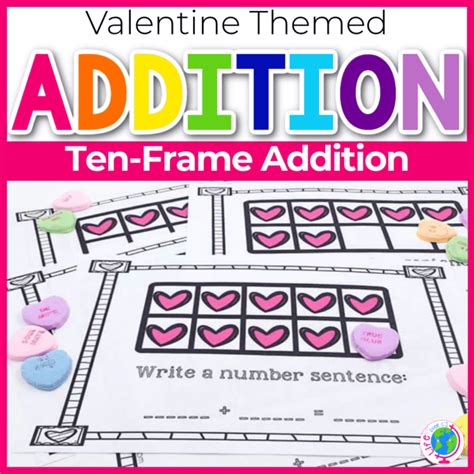 Valentines Day Addition Activity With Ten Frames