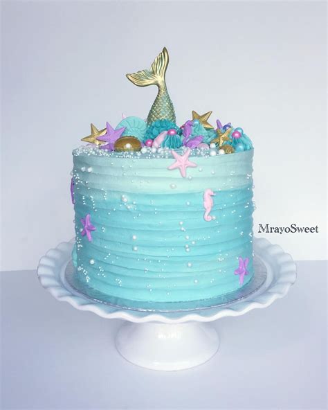 Under The Sea Themed Chocolate Velvet Cake With Chocolate Buttercream