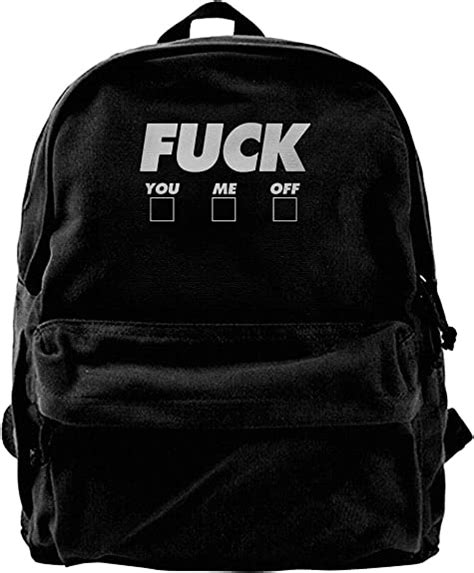 Fuck You Me Off Unisex Canvas Backpack Fashion Travel