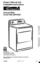 Kenmore Series Dryer Manual Pdf