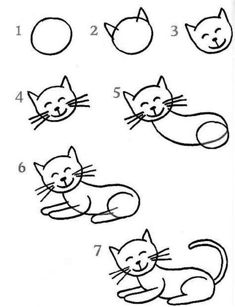 20 Easy Cat Drawing Step By Step Tutorials Simple Cat Sketch