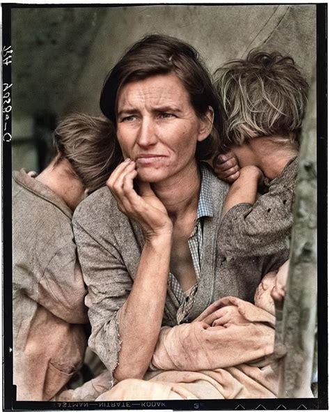 Migrant Mother 1936 By Dorothea Lange 2 Colorized By Ahmet Asar Painting By Celestial Images