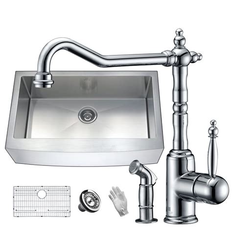 No matter if you never do this before, following this diy guide will let you to replace kitchen faucet easily. ANZZI Elysian Farmhouse Stainless Steel 36 in. Single Bowl ...