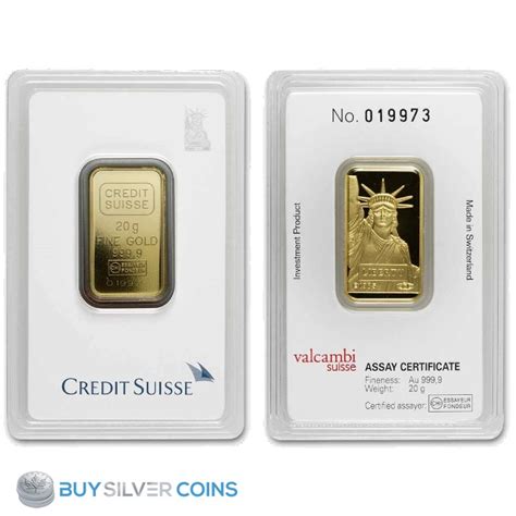 Credit Suisse 20 Gram Liberty Gold Bar