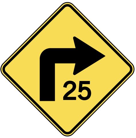 Sharp Turn Advisory Speed Limit Sign Meanings And Examples For The Dmv