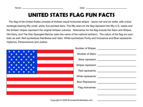 Flag Of The United States Worksheet 2022