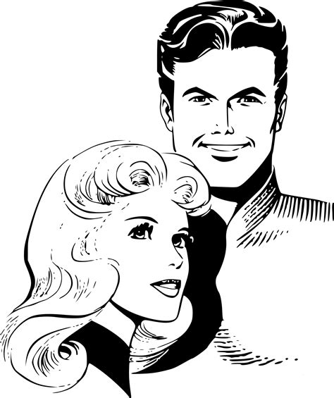 vintage heroic looking couple coloring page colouringpages