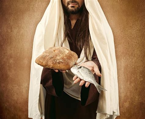 Jesus gives bread and fish. On beige background , #AFFILIATE, #bread, # ...