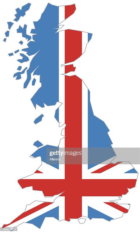 Uk England Great Britain Map With British Flag High Res Vector Graphic