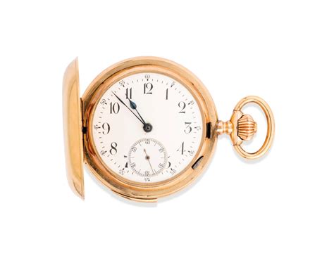 A Swiss Gold And Enamel Hunter Case Quarter Repeating Pocket Watch With