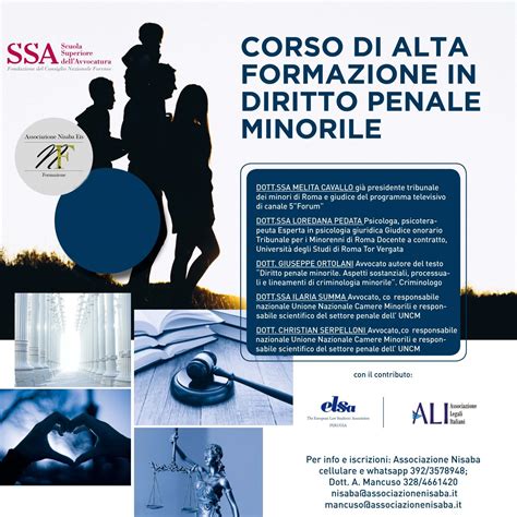 Corso Di Alta Formazione In Diritto Penale Minorile Associazione Nisaba