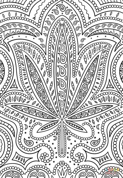 Gambar Trippy Weed Coloring Page Free Printable Pages Click View