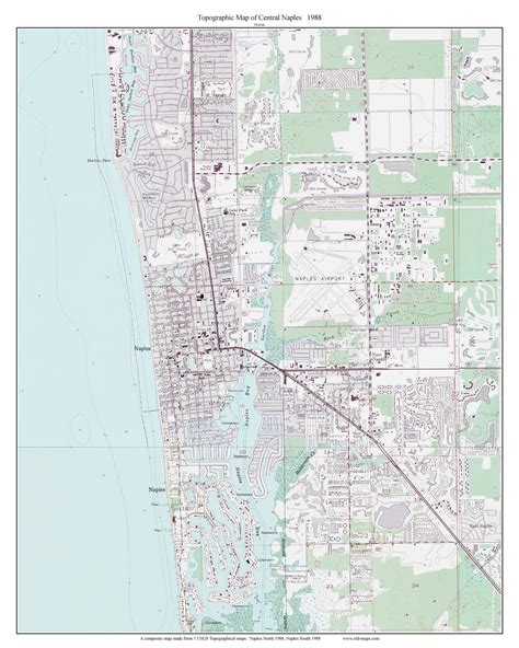 Central Naples 1988 Custom Usgs Old Topo Map Florida