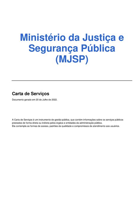 Carta De Servicos Ministerio Da Justica E Seguranca Publica 2022 07 20 15 23 52 406700