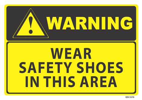 Warning Wear Safety Shoes Industrial Signs