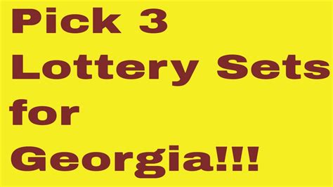 Follow for results, jackpots and more. Pick 3 Lottery sets for Georgia!!! - YouTube