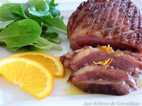 Aux délices de Géraldine Magret de canard à lorange miel et épices