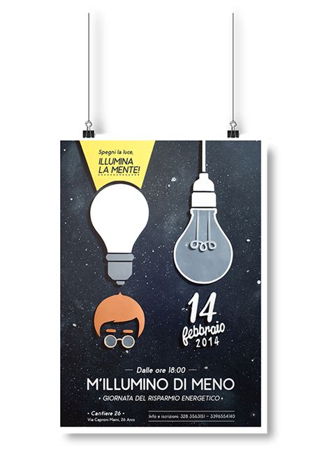M'illumino di meno - Poster on Behance | Graphic poster, Creative workshop, Poster on
