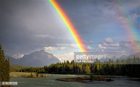 Rainbow Over Athabasca River Athabasca River Jasper National Park