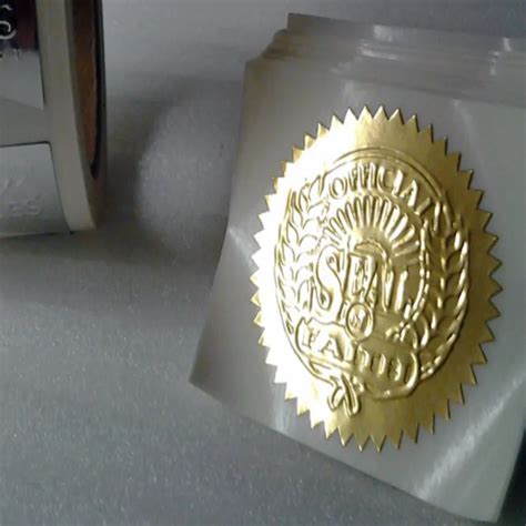 Custom Embossed Gold Foil Stickers Arts Arts